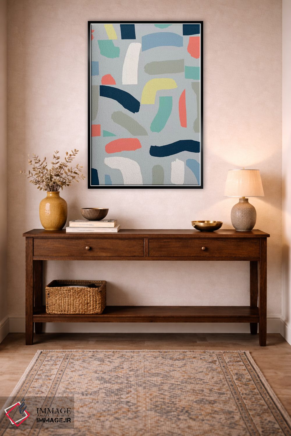 تابلو انتزاعی قلم مو کشی اثر نانسی مک کنزی - D3B