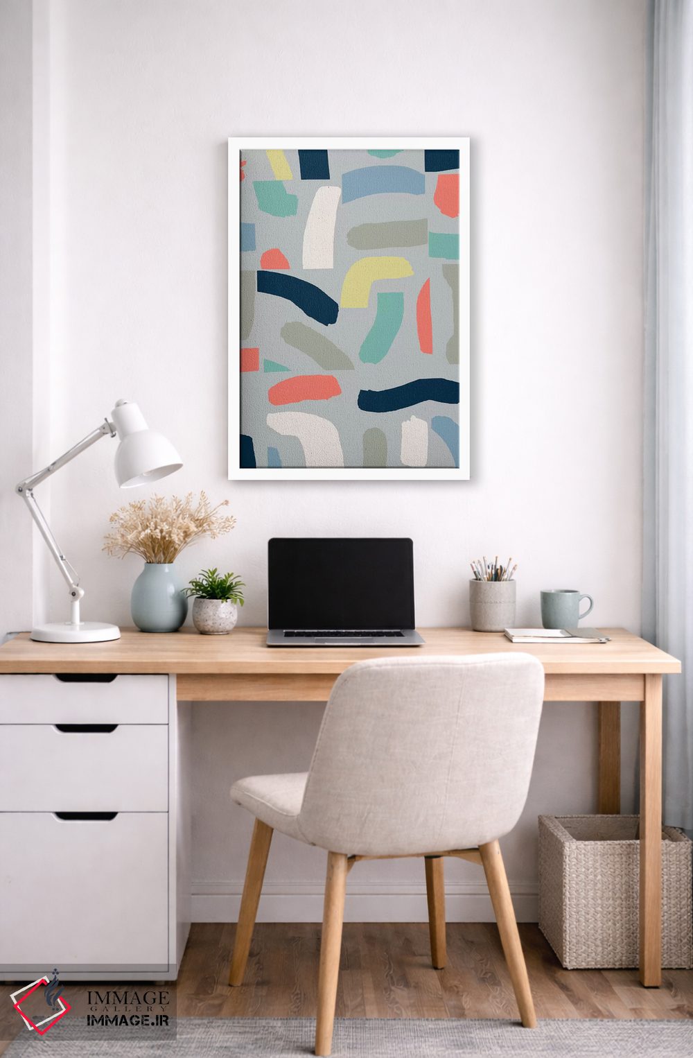 تابلو انتزاعی قلم مو کشی اثر نانسی مک کنزی - D5W