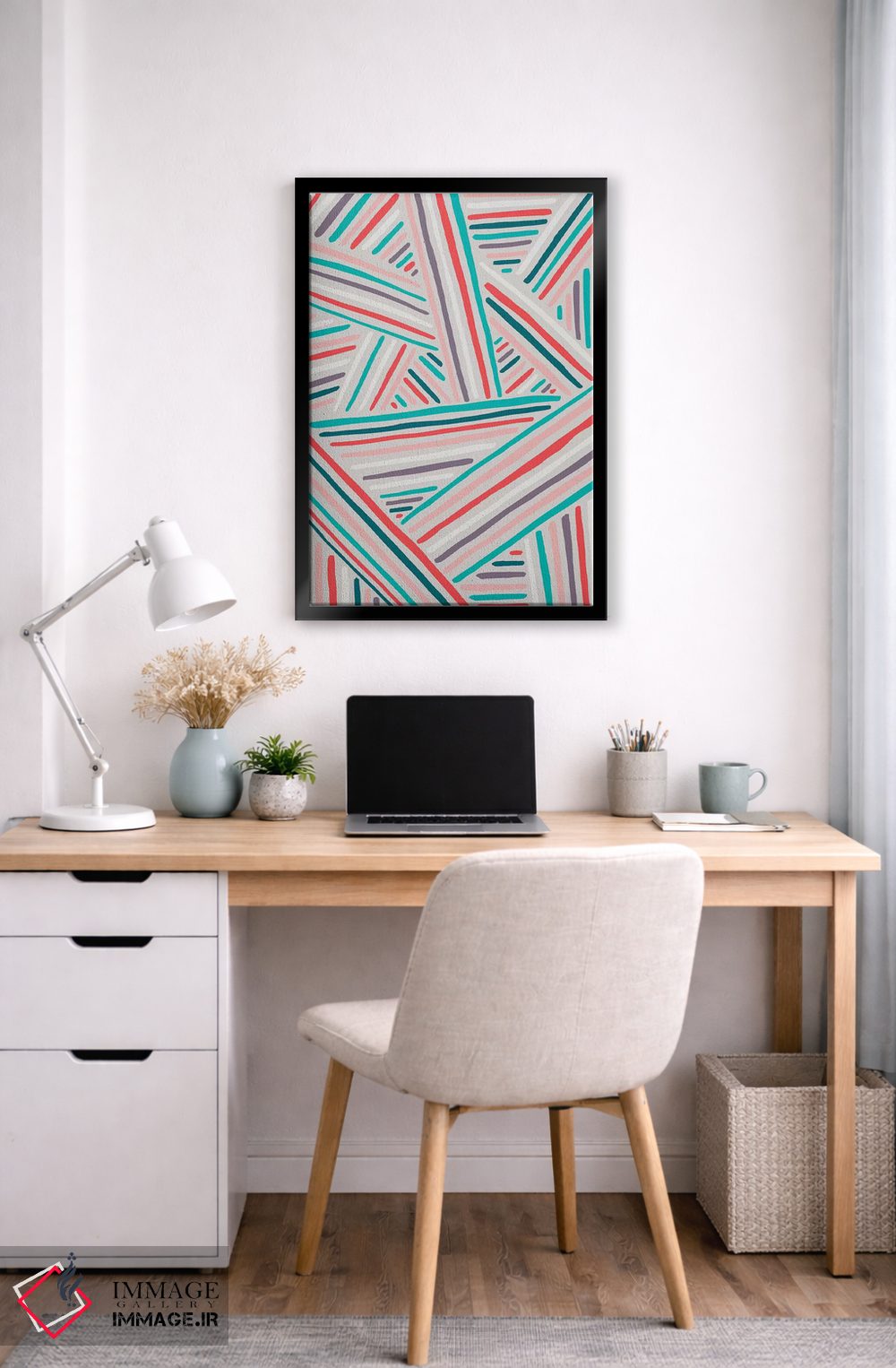 تابلو انتزاعی راه راه های تابستانی اثر نانسی مک کنزی - D6B