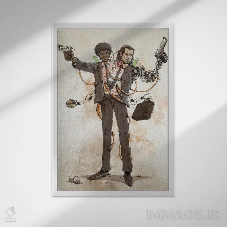 تابلو دکوراتیو دوپلوهای زنگ زده: وینسنت و جولز اثر نیکو دی متیا - نمای قابدار سفید