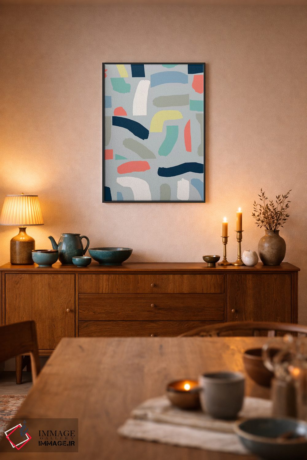 تابلو انتزاعی قلم مو کشی اثر نانسی مک کنزی - D6B