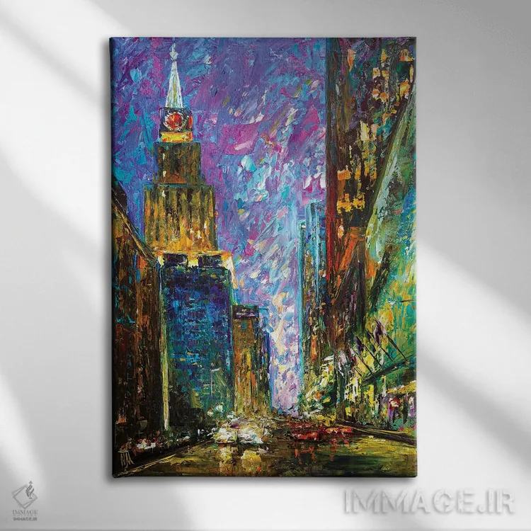 تابلو دکوراتیو مرکز شهر اثر ناتاشا میلیوس - نمای روبهرو روی دیوار