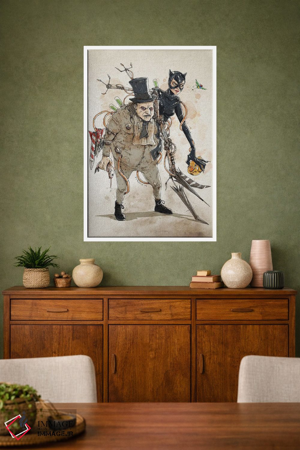 تابلو دکوراتیو دوپلوهای زنگ زده: زن گربه ای پنگوئن اثر نیکو دی متیا - D1W