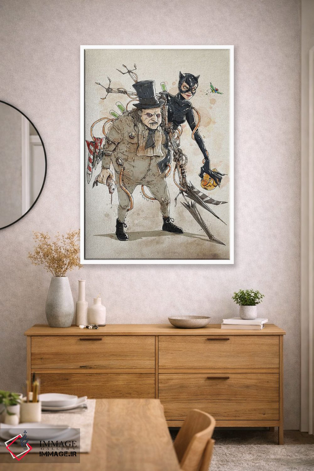 تابلو دکوراتیو دوپلوهای زنگ زده: زن گربه ای پنگوئن اثر نیکو دی متیا - D2W