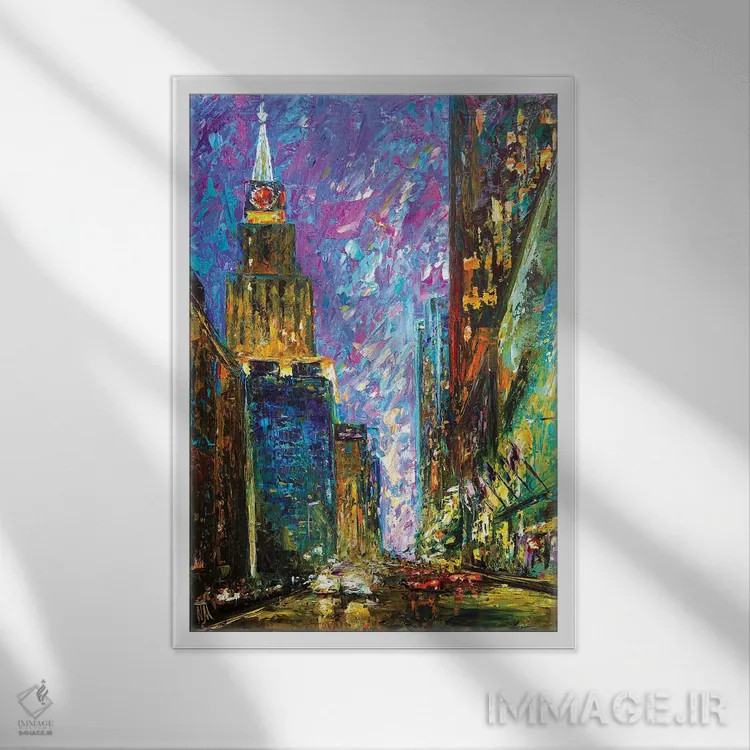 تابلو دکوراتیو مرکز شهر اثر ناتاشا میلیوس - نمای قابدار سفید