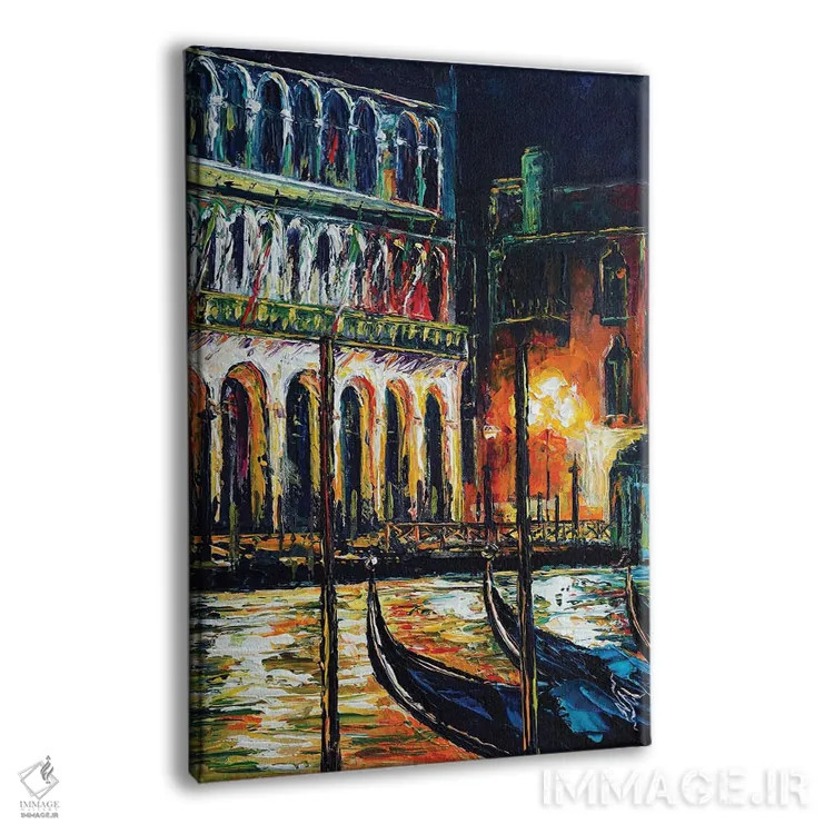 تابلو دکوراتیو ونیز؛ کانال بزرگ در شب اثر ناتاشا میلیوس - نمای پرسپکتیو محصول