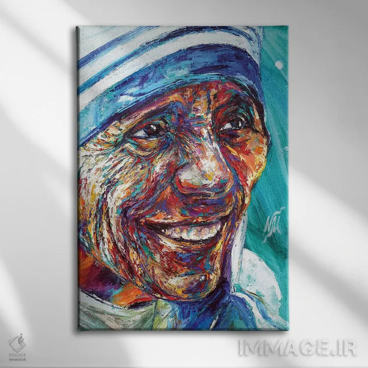 تابلو دکوراتیو مادر ترزا اثر ناتاشا میلیوس - نمای روبهرو روی دیوار