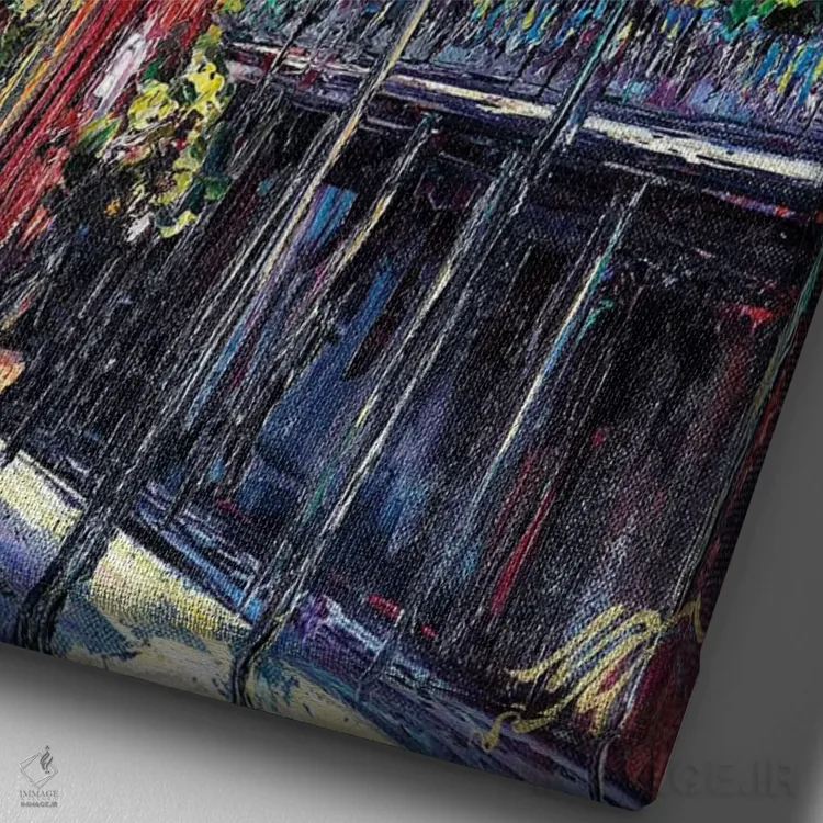 تابلو دکوراتیو موریل ها اثر ناتاشا میلیوس - نمای نزدیک بافت بوم