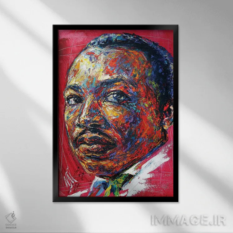 تابلو دکوراتیو مارتین لوتر کینگ اثر ناتاشا میلیوس - نمای قابدار مشکی