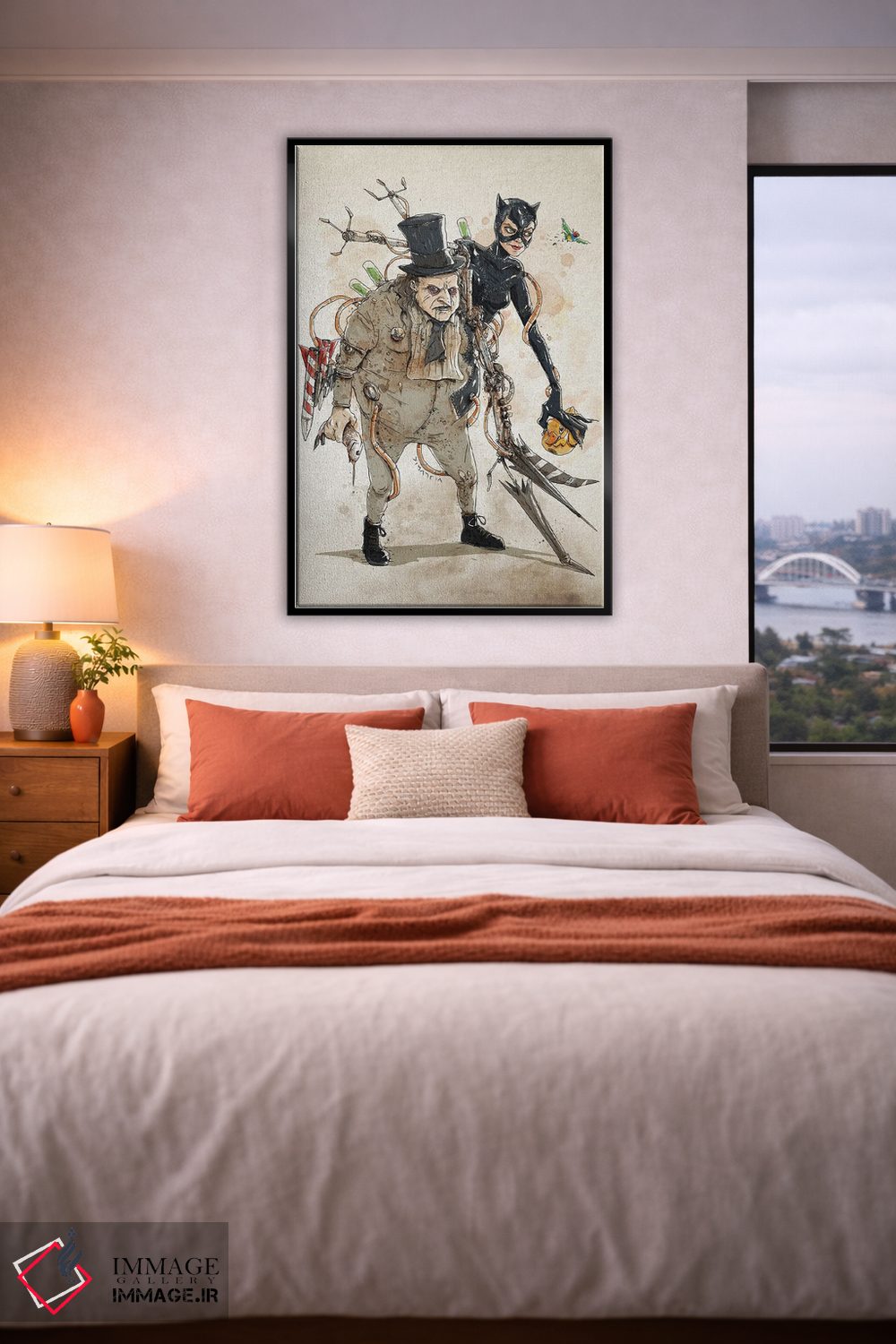 تابلو دکوراتیو دوپلوهای زنگ زده: زن گربه ای پنگوئن اثر نیکو دی متیا - D5B