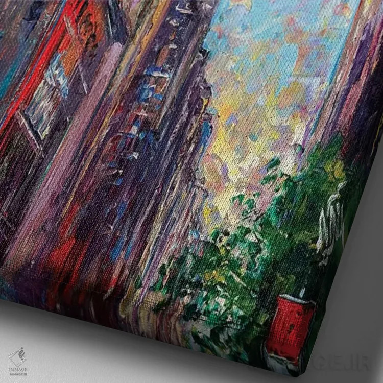 تابلو دکوراتیو نیویورکی اثر ناتاشا میلیوس - نمای نزدیک بافت بوم