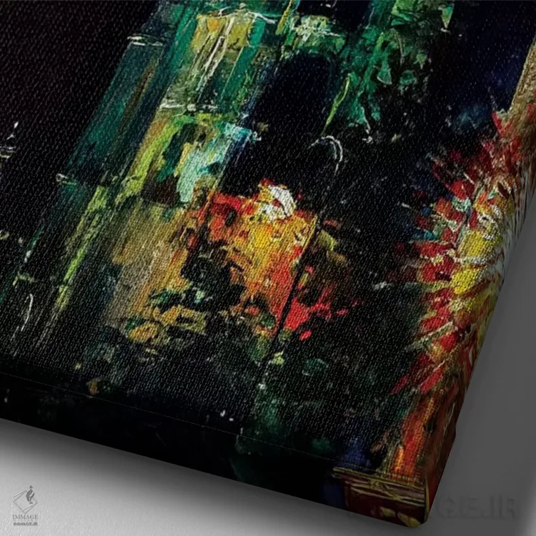 تابلو دکوراتیو برج سن ژاک اثر ناتاشا میلیوس - نمای نزدیک بافت بوم