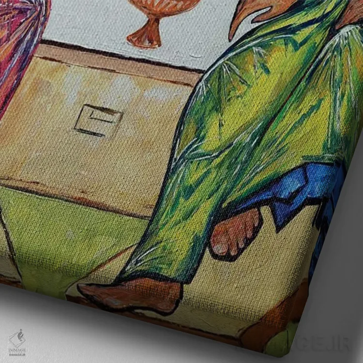 تابلو دکوراتیو تثلیث مقدس اثر ناتاشا میلیوس - نمای نزدیک بافت بوم