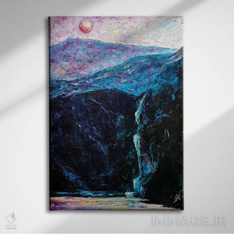 تابلو دکوراتیو ماه سرخ اثر ناتاشا میلیوس - نمای روبهرو روی دیوار