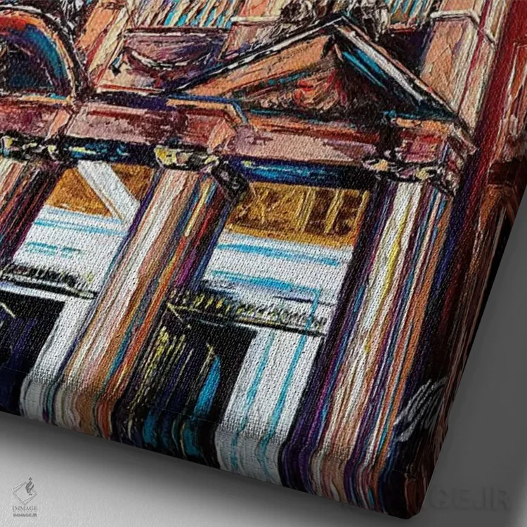 تابلو دکوراتیو کلیسای سانتا ماریا ماجوره اثر ناتاشا میلیوس - نمای نزدیک بافت بوم