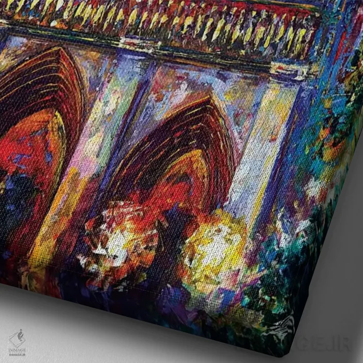 تابلو دکوراتیو نوتردام دو اثر ناتاشا میلیوس - نمای نزدیک بافت بوم