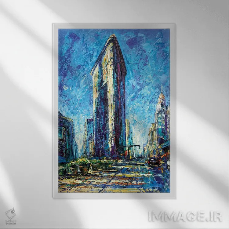 تابلو دکوراتیو ساختمان فلت آیرون اثر ناتاشا میلیوس - نمای قابدار سفید