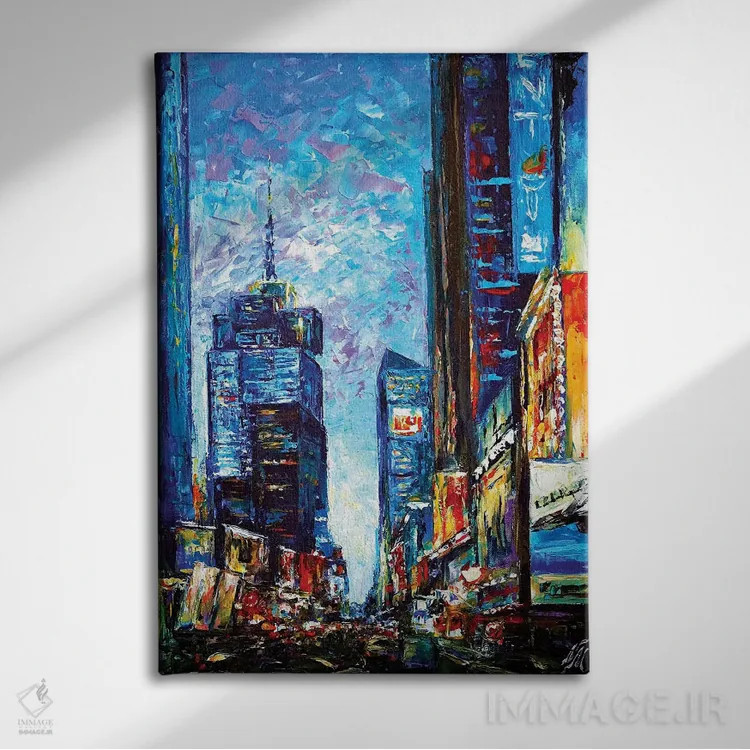 تابلو دکوراتیو تایمز اسکوئر اثر ناتاشا میلیوس - نمای روبهرو روی دیوار