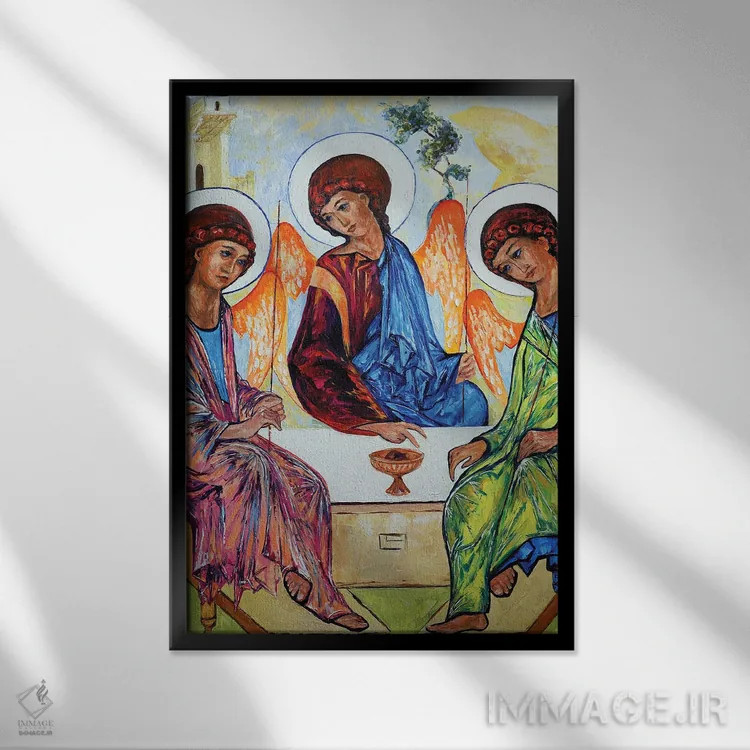 تابلو دکوراتیو تثلیث مقدس اثر ناتاشا میلیوس - نمای قابدار مشکی