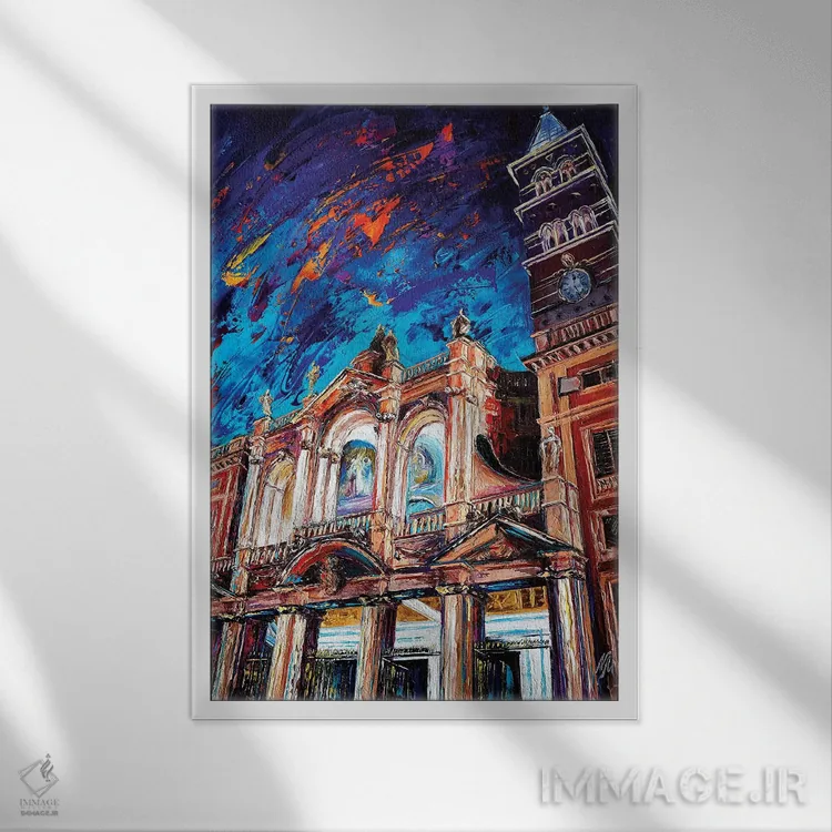 تابلو دکوراتیو کلیسای سانتا ماریا ماجوره اثر ناتاشا میلیوس - نمای قابدار سفید