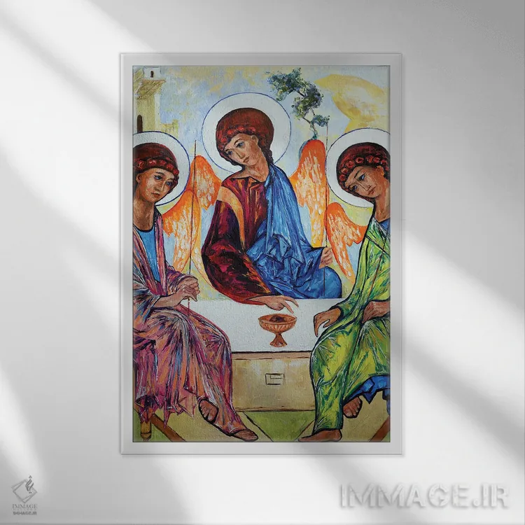 تابلو دکوراتیو تثلیث مقدس اثر ناتاشا میلیوس - نمای قابدار سفید