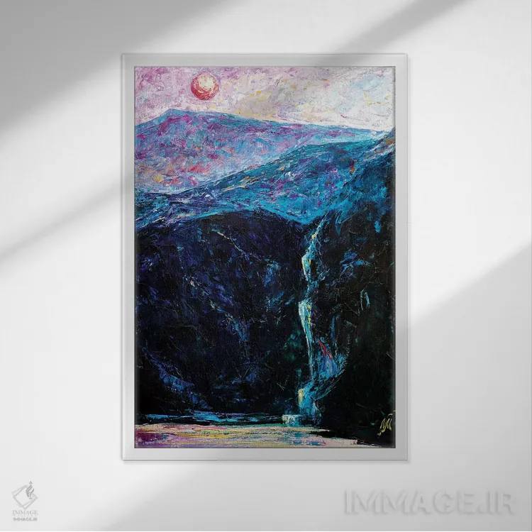 تابلو دکوراتیو ماه سرخ اثر ناتاشا میلیوس - نمای قابدار سفید