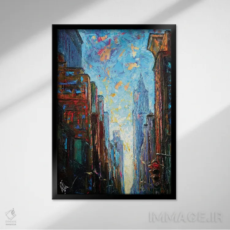 تابلو دکوراتیو چراغ راهنمایی اثر ناتاشا میلیوس - نمای قابدار مشکی