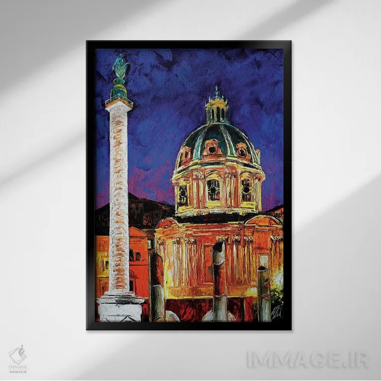 تابلو دکوراتیو ستون تراجان اثر ناتاشا میلیوس - نمای قابدار مشکی