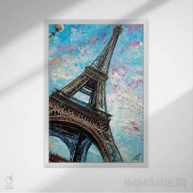 تابلو دکوراتیو Paris,منظره اتوبوس بزرگ، پاریس اثر ناتاشا میلیوس - نمای قابدار سفید