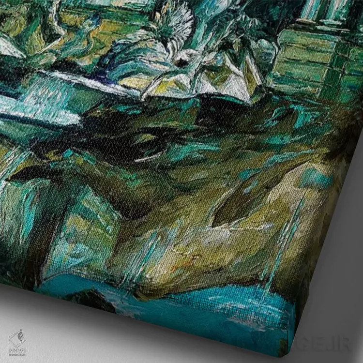 تابلو دکوراتیو فواره تروی اثر ناتاشا میلیوس - نمای نزدیک بافت بوم