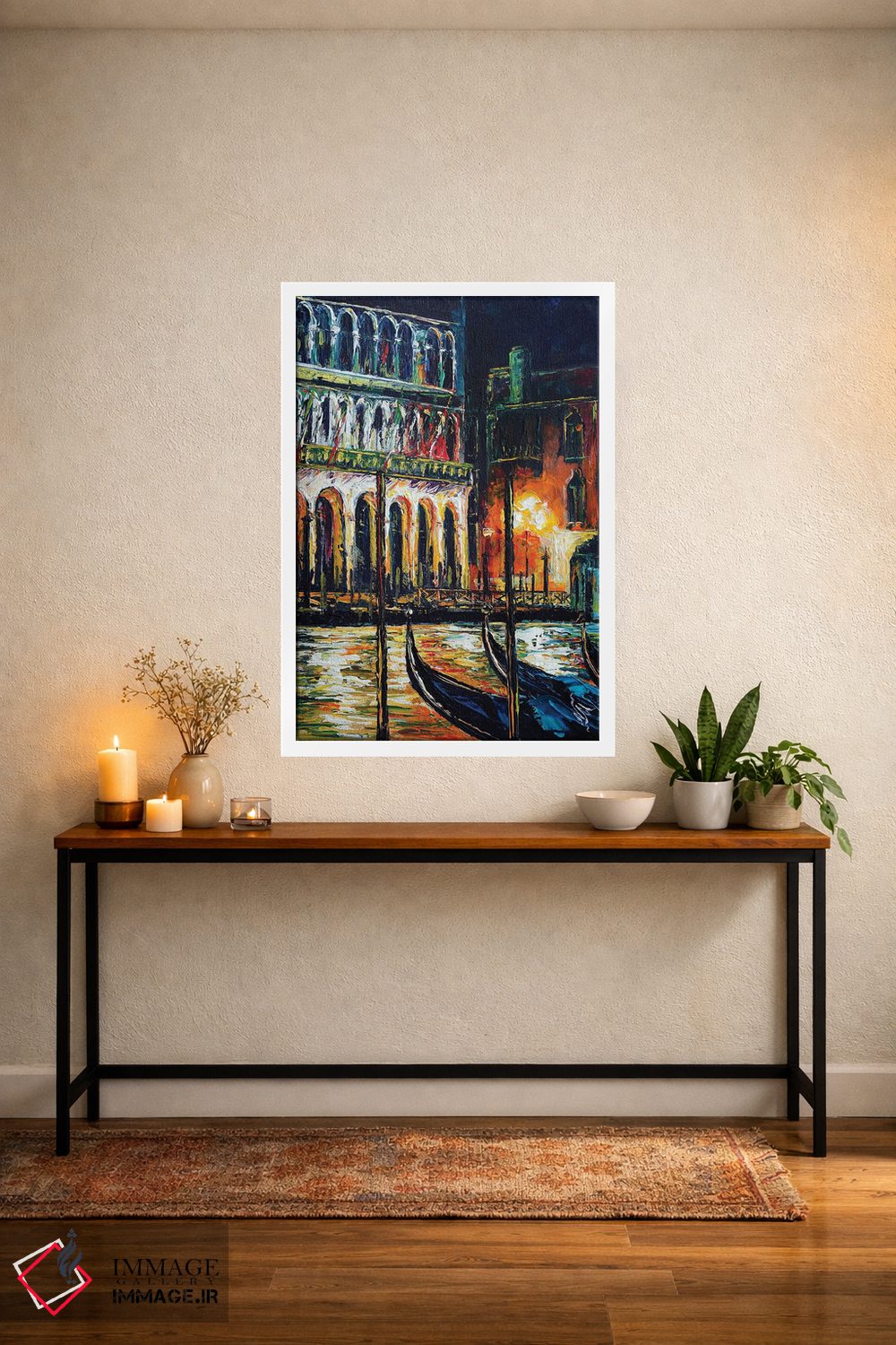 تابلو دکوراتیو ونیز؛ کانال بزرگ در شب اثر ناتاشا میلیوس - D2W