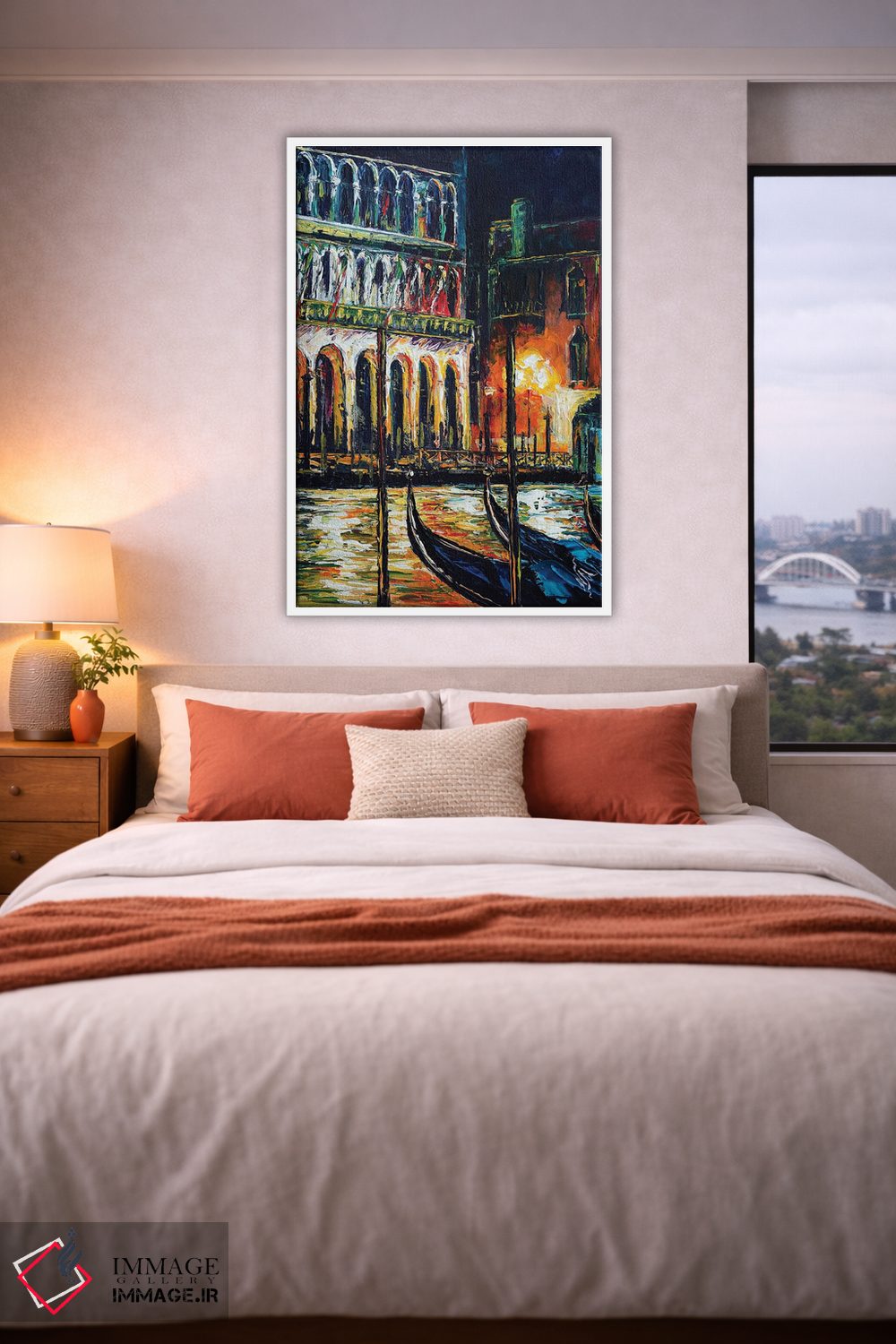 تابلو دکوراتیو ونیز؛ کانال بزرگ در شب اثر ناتاشا میلیوس - D3W