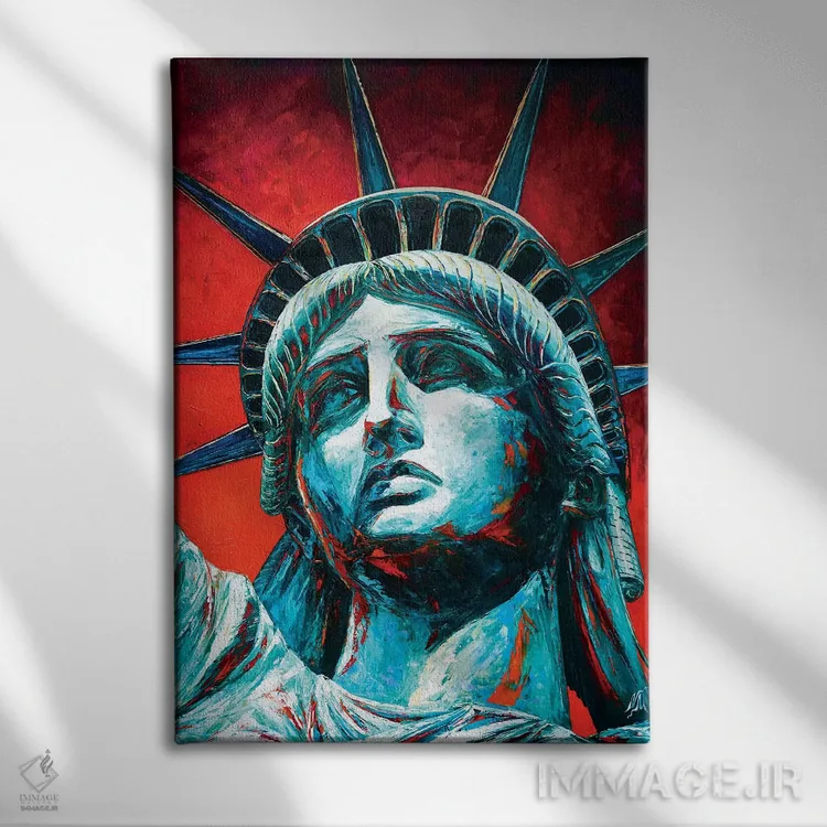 تابلو دکوراتیو تاج مجسمه آزادی اثر ناتاشا میلیوس - نمای روبهرو روی دیوار