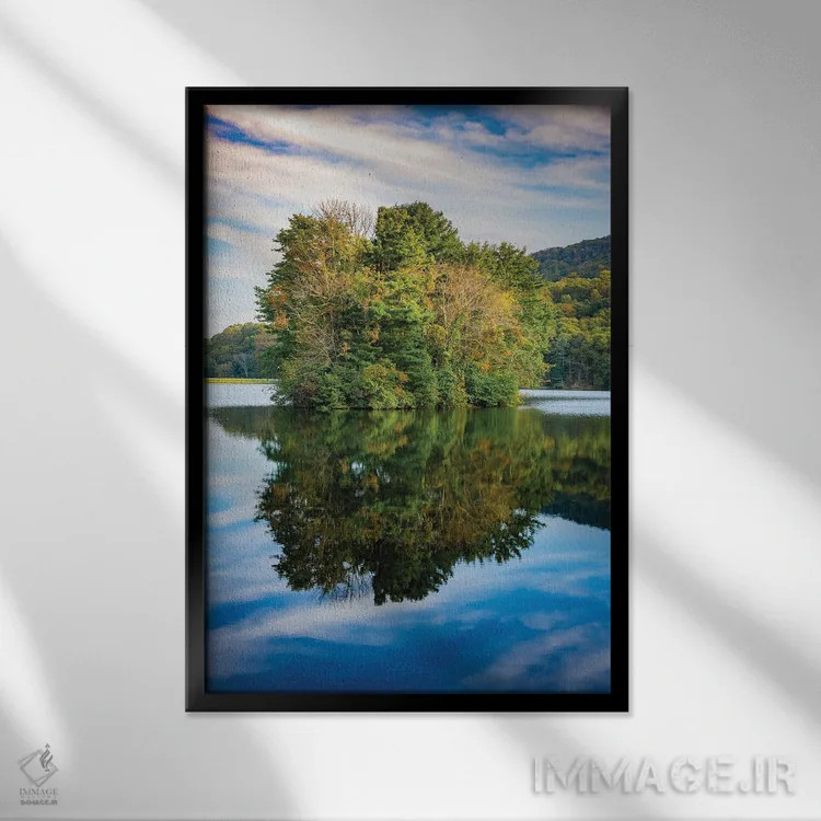 تابلو دکوراتیو Peaks Of Otter, Blue Ridge Parkway, Smoky Mountains, USA.,انعک… اثر آنا میلر - نمای قابدار مشکی