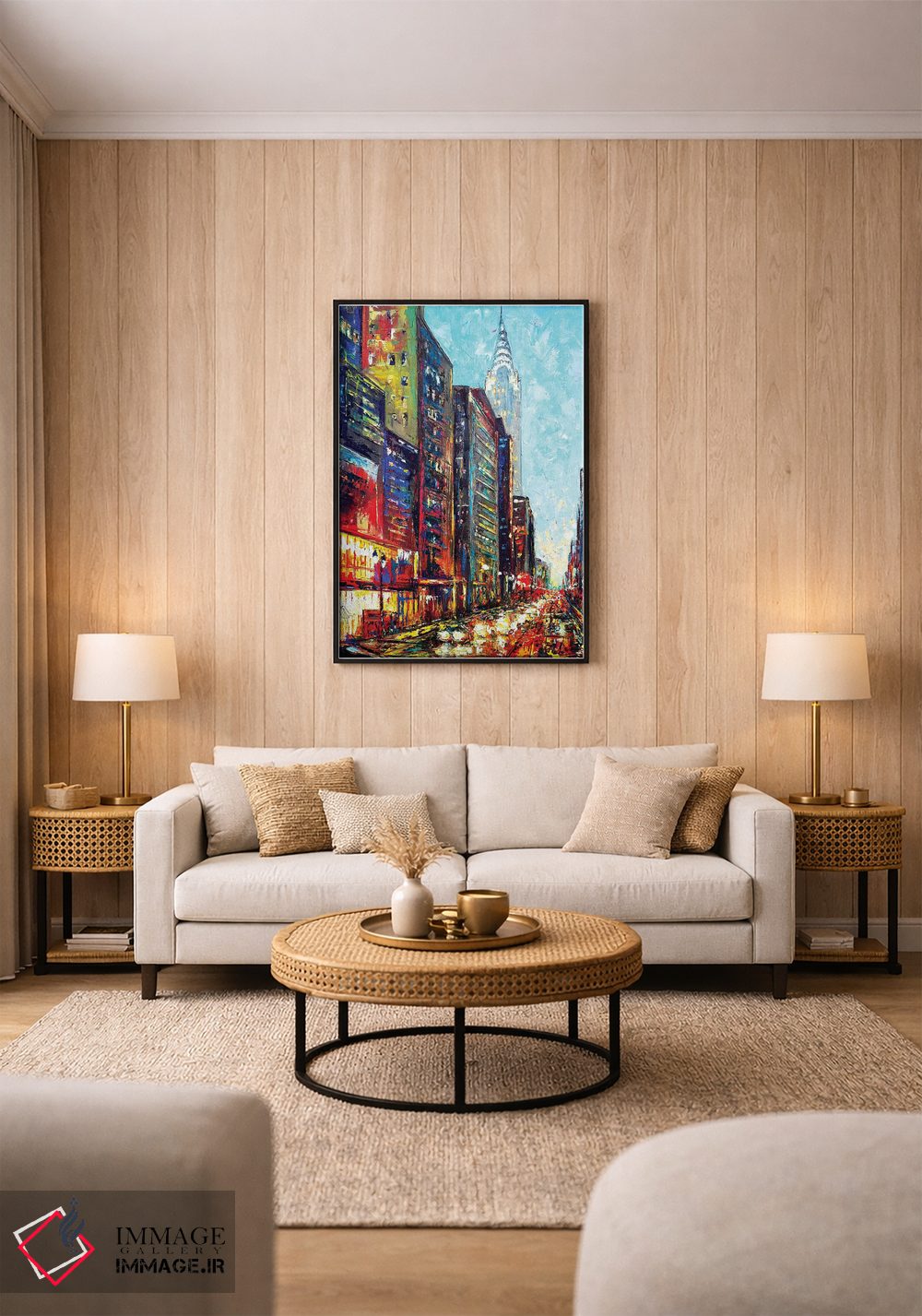 تابلو دکوراتیو نمایی با ساختمان کرایسلر اثر ناتاشا میلیوس - D1B