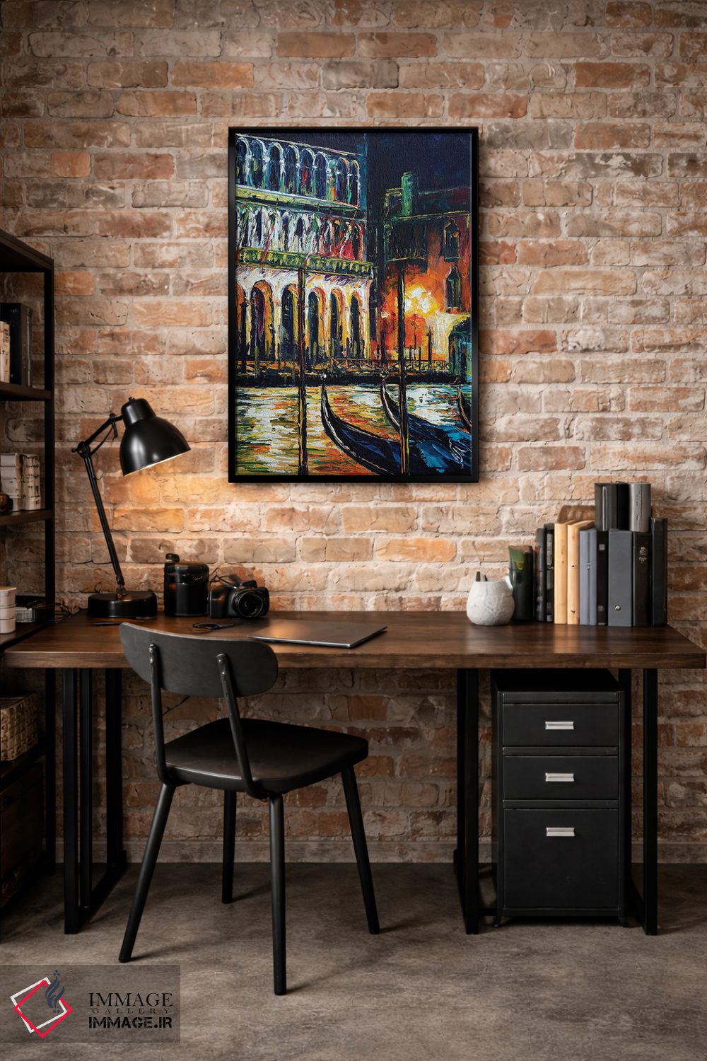 تابلو دکوراتیو ونیز؛ کانال بزرگ در شب اثر ناتاشا میلیوس - D4B
