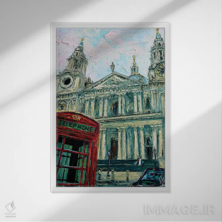 تابلو دکوراتیو نمای کلیسای سنت پال اثر ناتاشا میلیوس - نمای قابدار سفید