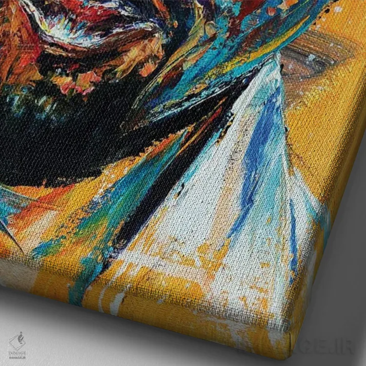 تابلو دکوراتیو کانیه وست اثر ناتاشا میلیوس - نمای نزدیک بافت بوم