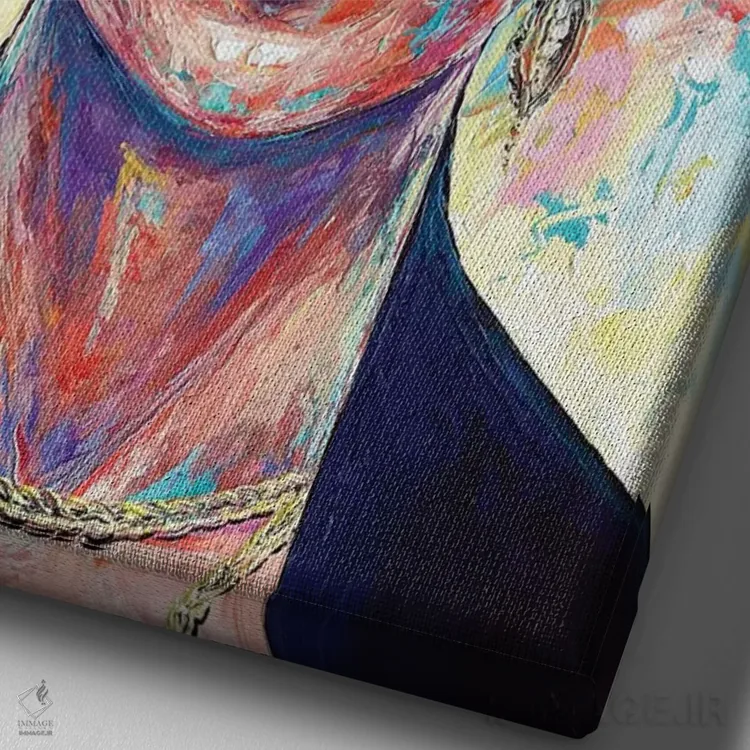 تابلو انتزاعی فریدا کالو اثر ناتاشا میلیوس - نمای نزدیک بافت بوم