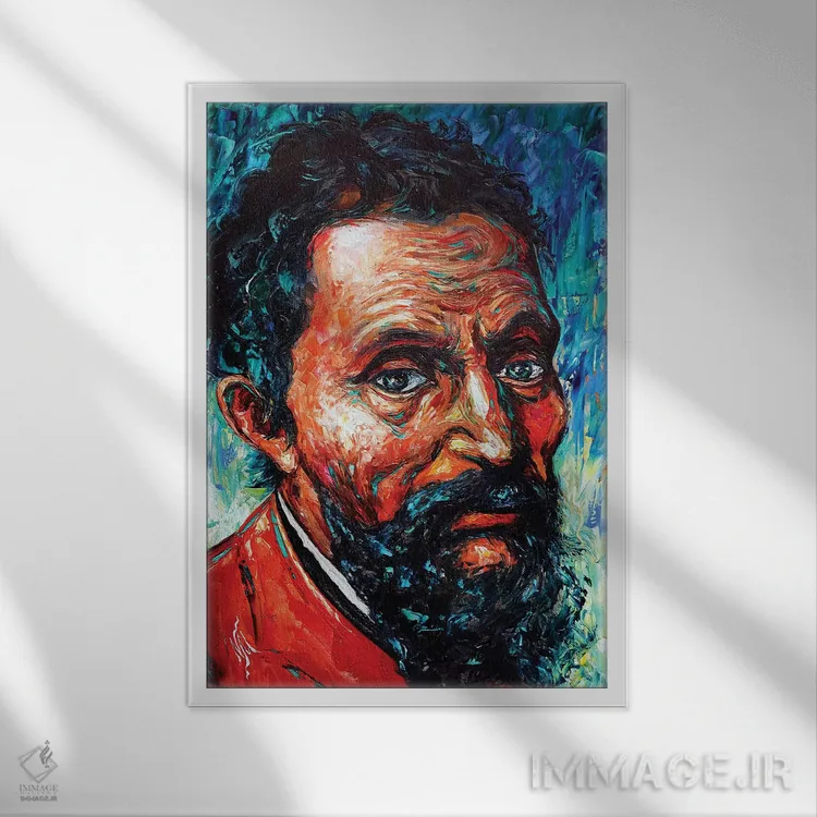 تابلو دکوراتیو میکل آنژ اثر ناتاشا میلیوس - نمای قابدار سفید