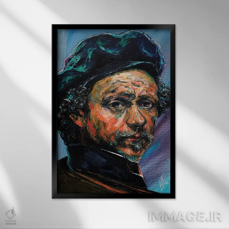 تابلو دکوراتیو رامبرانت اثر ناتاشا میلیوس - نمای قابدار مشکی