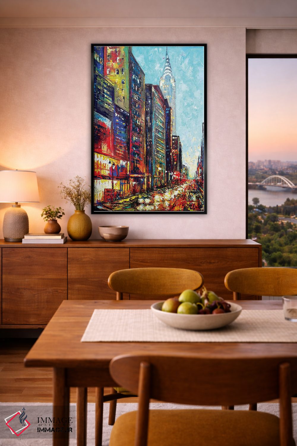 تابلو دکوراتیو نمایی با ساختمان کرایسلر اثر ناتاشا میلیوس - D6B