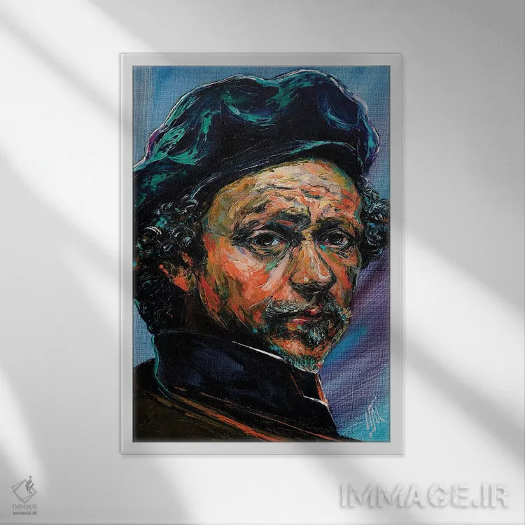 تابلو دکوراتیو رامبرانت اثر ناتاشا میلیوس - نمای قابدار سفید