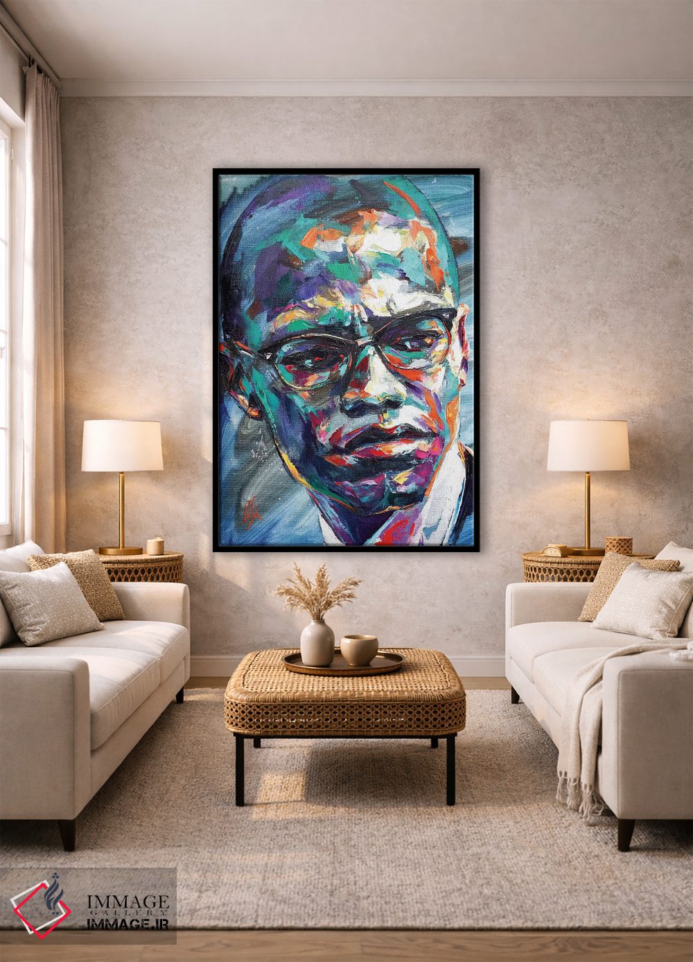تابلو دکوراتیو مالکوم ایکس اثر ناتاشا میلیوس - D1B