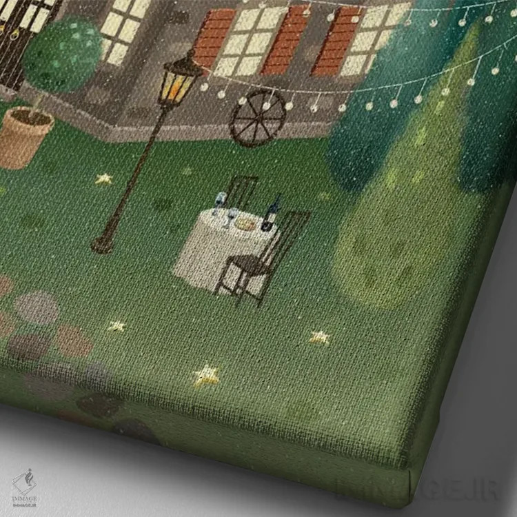 تابلو دکوراتیو رقص زیر ستارگان اثر نوئل. تی - نمای نزدیک بافت بوم