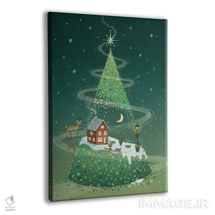 تابلو دکوراتیو شب درخت کریسمس اثر نوئل. تی - نمای پرسپکتیو محصول