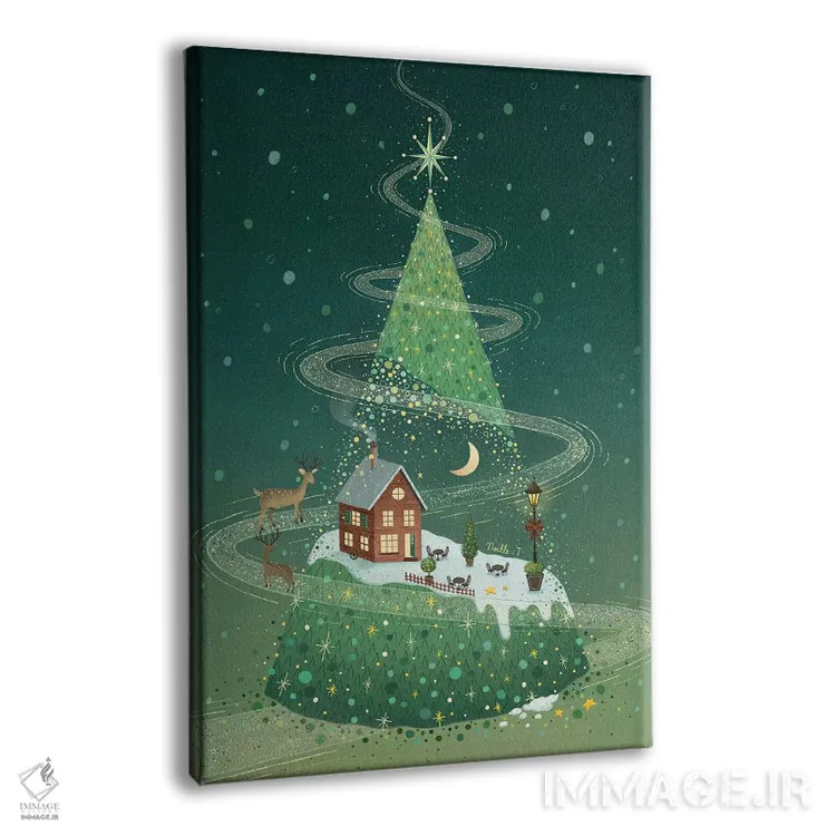 تابلو دکوراتیو شب درخت کریسمس اثر نوئل. تی - نمای پرسپکتیو محصول