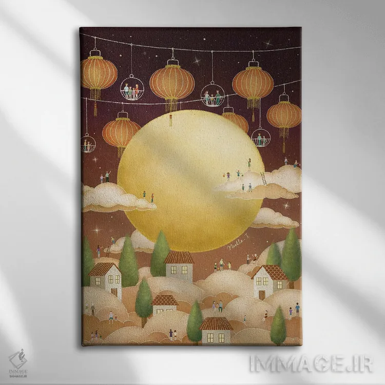 تابلو دکوراتیو جشن نیمه پاییز اثر نوئل. تی - نمای روبهرو روی دیوار