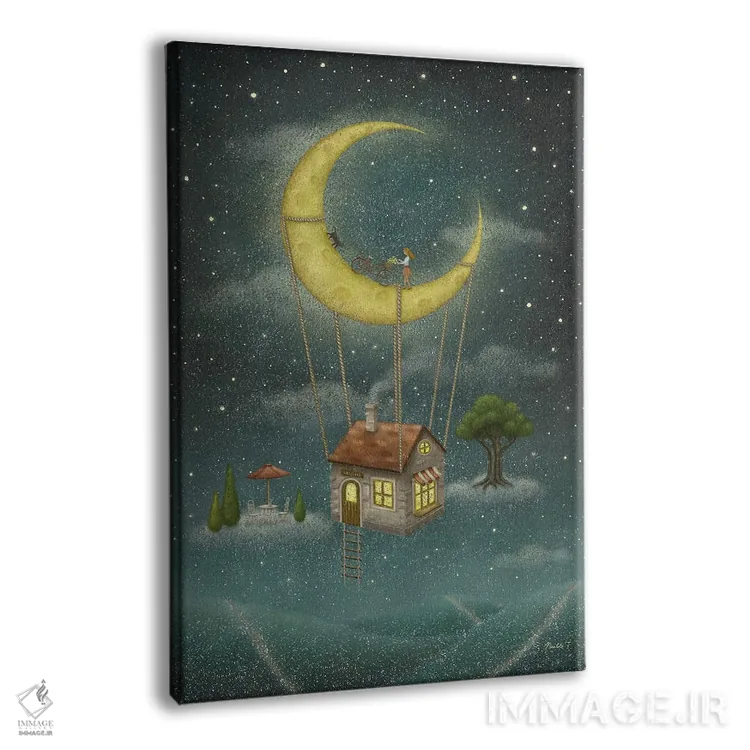 تابلو دکوراتیو سفر با ماه اثر نوئل. تی - نمای پرسپکتیو محصول