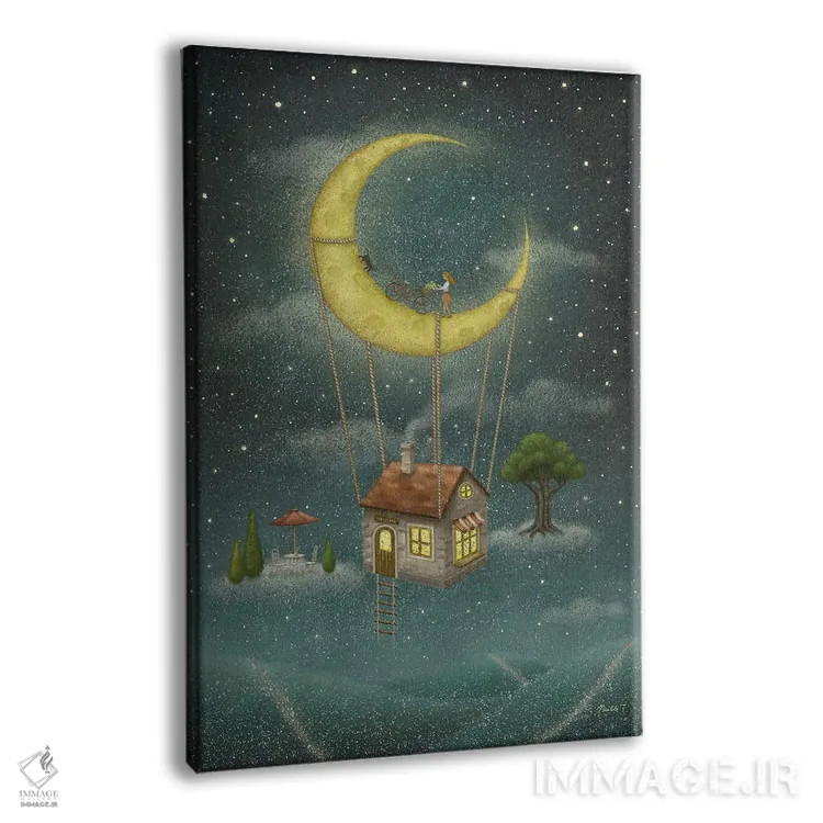 تابلو دکوراتیو سفر با ماه اثر نوئل. تی - نمای پرسپکتیو محصول